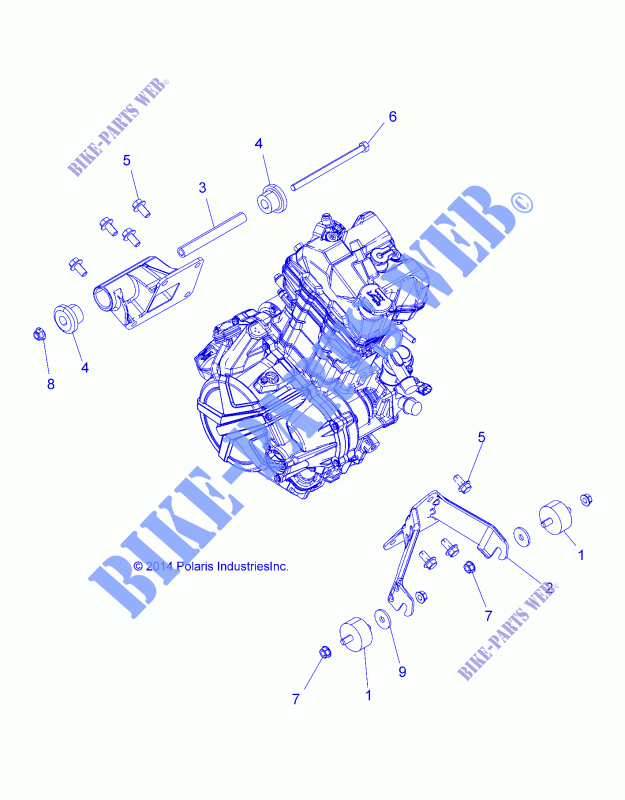 MOTOR, MOTORAUFHÄNGUNG   A15SEA32AA/AH (49ATVMOTORMTG15SPETX) für Polaris SPORTSMAN ETX EFI 2015