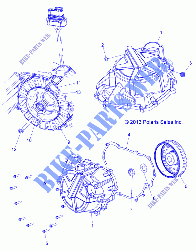 MOTOR, STATOR COVER AND SCHWUNGRAD   A15SEA32AA/AH (49ATVSCHWUNGRAD14SP325) für Polaris SPORTSMAN ETX EFI 2015