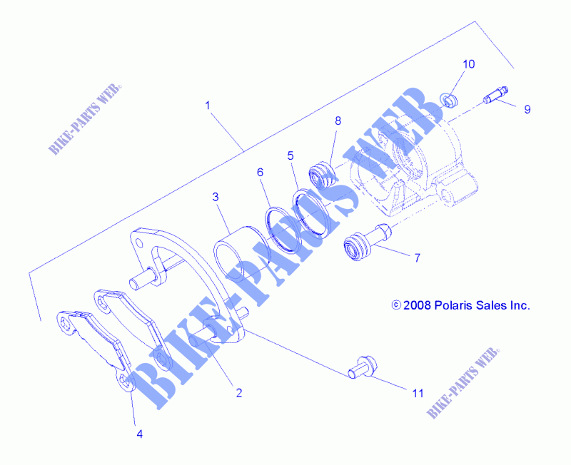 HINTERBREMSE CALIPER   A15SYE95AX/L95AP (49ATVBREMSERR09SPXP850) für Polaris SPORTSMAN 1000 TOURING 2015