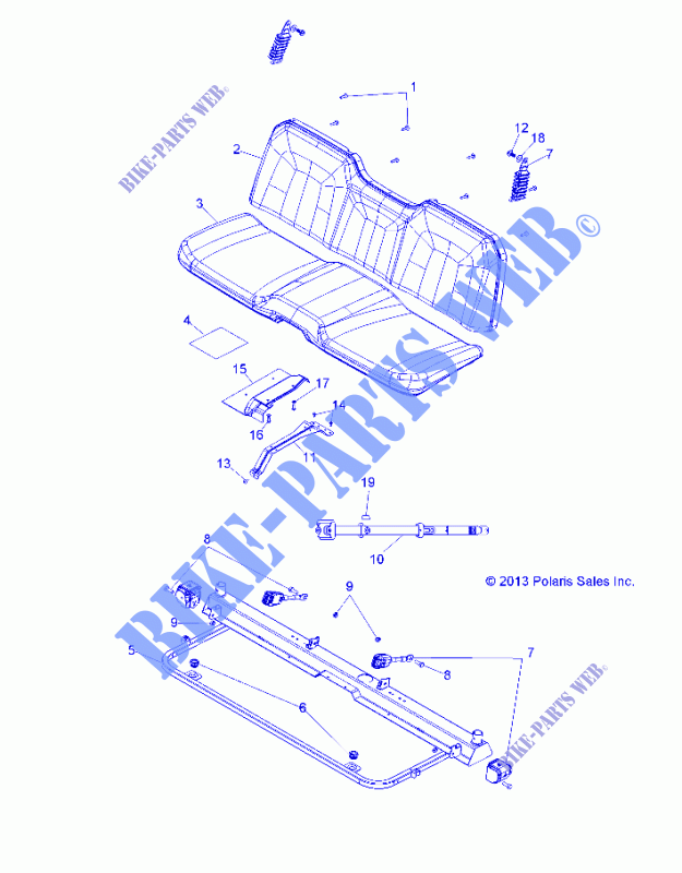 SITZ and BASE   R16RAA76AA/AJ (49RGRSITZ146X6) für Polaris RANGER 800 6X6 2016