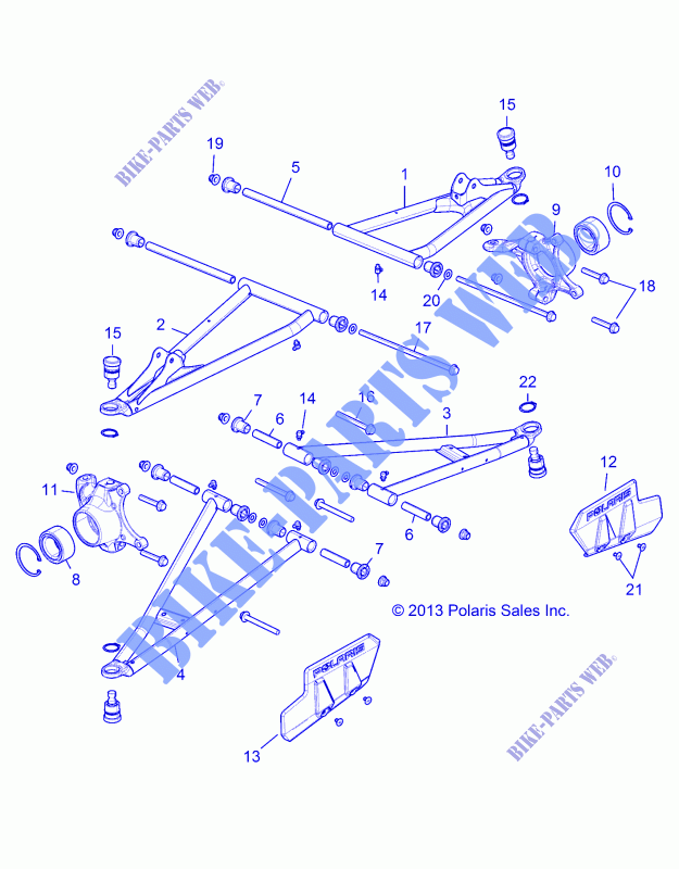 FRONT SUSPENSION CONTROL ARMS   R15RUAD1AA (49RGRSUSPFRT151KDSL) für Polaris RANGER CREW 1000 DIESEL 2015