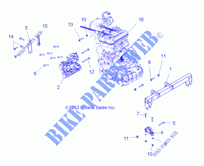 MOTOR, MOTORAUFHÄNGUNG   R15RTE87FA (49RGRMOTORMTG13900XP) für Polaris RANGER XP 900 EU 2015