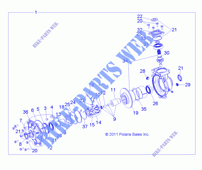 ANTRIEB, FRONT GETRIEBEGEHÄUSE INTERNALS   R15RMAEGJ/GC/EJ (49RGRTRANSINTL1332990) für Polaris RANGER EV 2015
