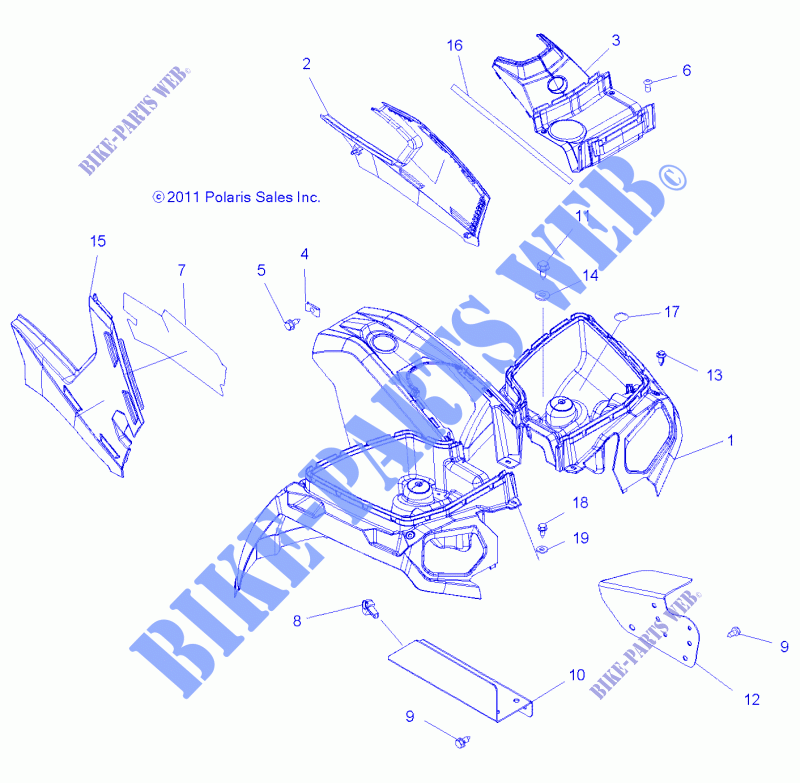 KABINE   SIDE PANELS   A14MB46TH (49ATVCAB12SP400) für Polaris HAWKEYE 400 HO 2X4 HD 2014