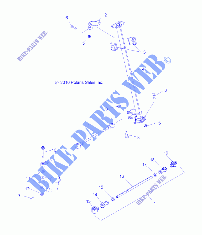 Lenksäule   A14MB46TH (49ATVLENKUNG11SP500) für Polaris HAWKEYE 400 HO 2X4 HD 2014