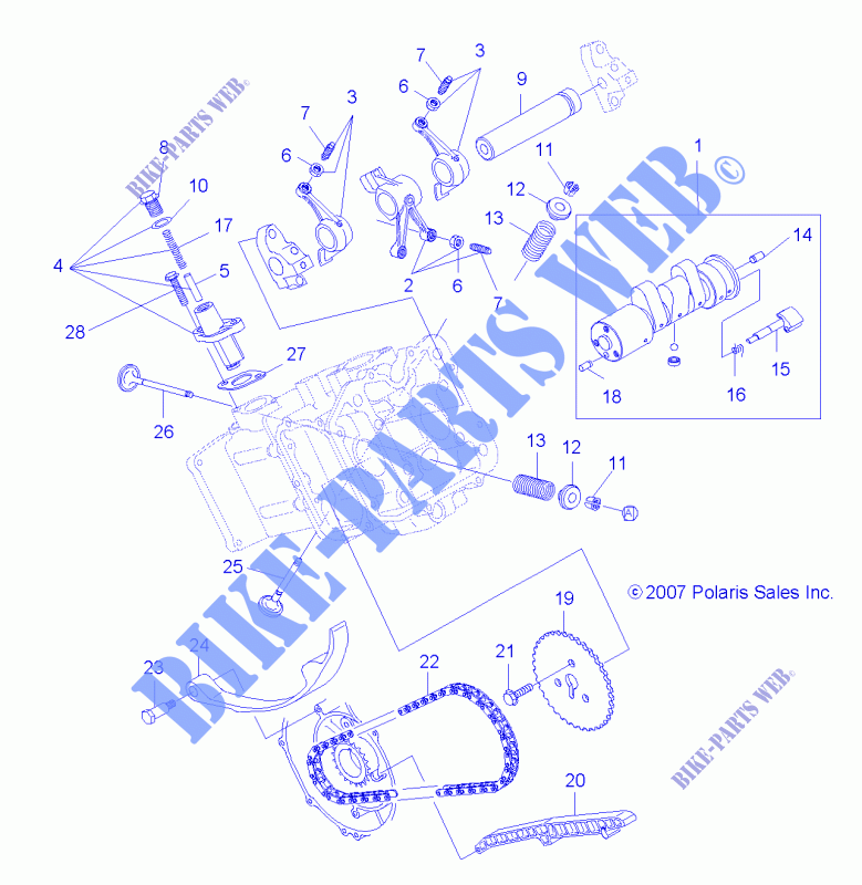 VALVES AND CAMSHAFT   A14MB46TH (49ATVVALVE08SP500) für Polaris HAWKEYE 400 HO 2X4 HD 2014