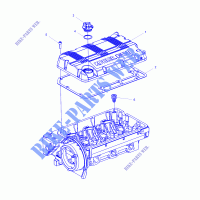 MOTOR, ROCKER ARMS COVER and OIL FILLER   R151DPD1AA/2D (49BRUTUSROCKERCVR15DSL) für Polaris RANGER HST 2015