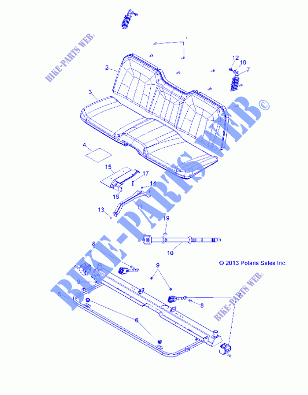 SITZ and BASE   R15RAA76AA/AJ (49RGRSITZ146X6) für Polaris RANGER 800 6X6 2015