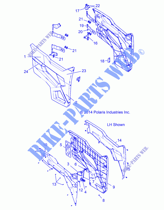 DOORS   R15RT87EAV/A5/BV (49RGRDOOR159XP) für Polaris RANGER XP 900 ALL OPTIONS 2015