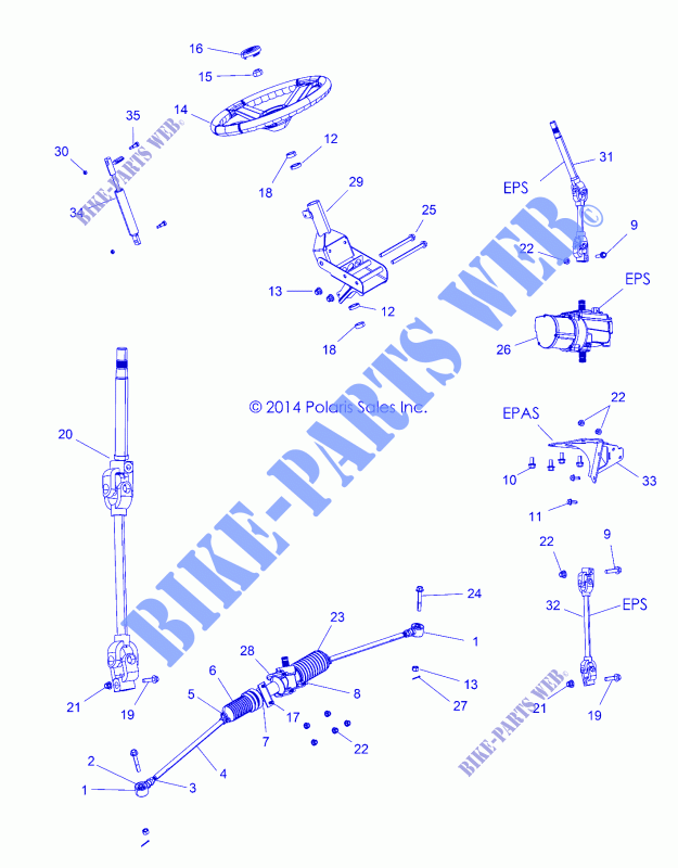 LENKUNG   R15RTA/E87 ALL OPTIONEN (49RGRLENKUNG15900XP) für Polaris RANGER XP 900 ALL OPTIONS 2015
