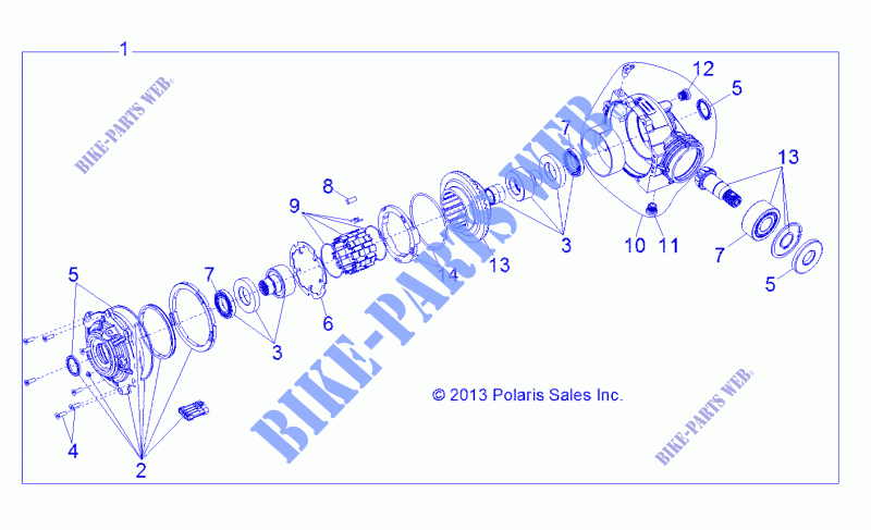 ANTRIEB, FRONT GETRIEBEGEHÄUSE INTERNALS   R141D9JDA/2D9JDA (49BRUTUSGCFRT13) für Polaris RANGER 900 DIESEL HST / DELUXE 2014
