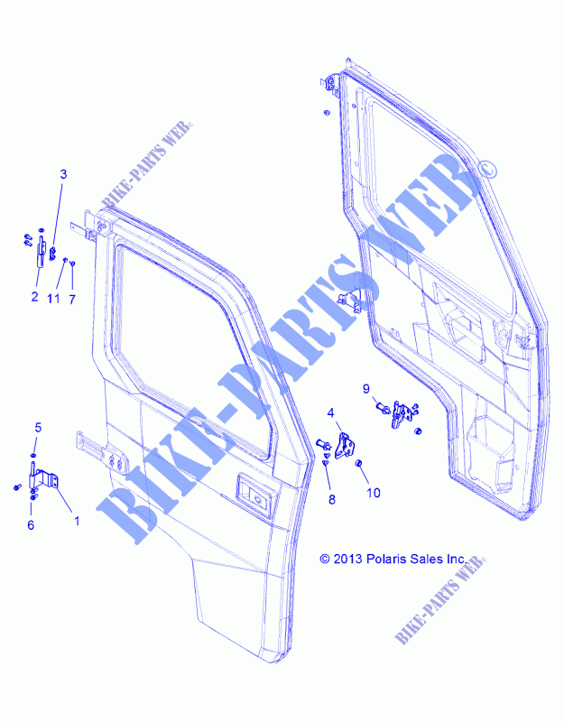 DOORS MOUNTING   R142D9JDA (49BRUTUSDOORMTG13M) für Polaris RANGER 900 DIESEL HST / DELUXE 2014