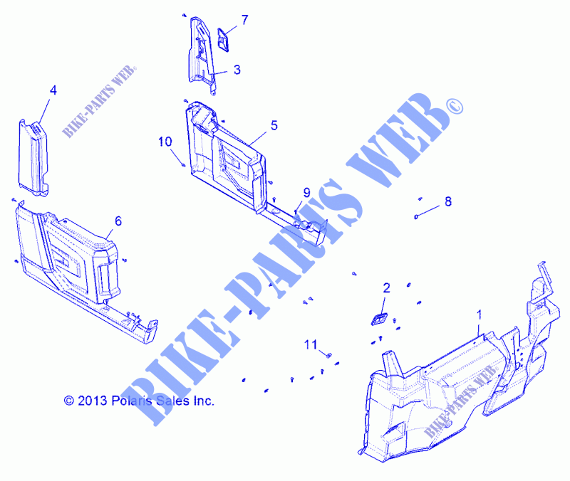 FRONT FLOOR SCHUTZBLECH    R141D9JDA (49BRUTUSFENDER13D) für Polaris RANGER 900 DIESEL HST / DELUXE 2014