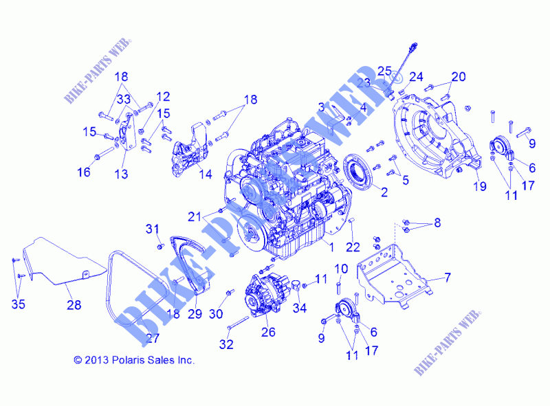 MOTOR, MOUNTING   R141D9JDA/2D9JDA (49BRUTUSMOTORMTG13) für Polaris RANGER 900 DIESEL HST / DELUXE 2014