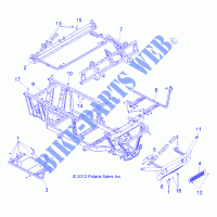 CHASSIS, RAHMEN AND FRONT BUMPER   R14RH45AA (49RGRCHASSIS13400) für Polaris RANGER 400 4X4 2014