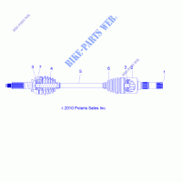 ANTRIEB, Hintere Antriebswelle   R14HR76AA/AJ (49RGRSHAFTDRIVERR116X6) für Polaris RANGER 800 6X6 2014