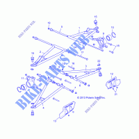 FRONT SUSPENSION CONTROL ARMS   R14WH88A/9EA ALL OPTIONEN (49RGRSUSPFRT14CREW) für Polaris RANGER CREW 900 ALL OPTIONS 2014