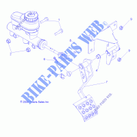 BREMSES, PEDAL AND MASTER CYLINDER MOUNTING   R14TH90FX (49RGRBREMSEFOOT097004X4) für Polaris RANGER DIESEL INTL 2014