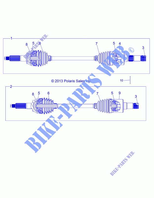 ANTRIEB, Hintere Antriebswelle   R14TH90FX (49RGRSHAFTDRVRR14900D) für Polaris RANGER DIESEL INTL 2014
