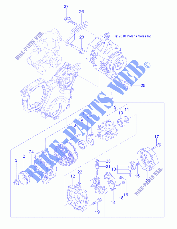 MOTOR, GENERATOR   R14TH90FX (49RGRGENERATOR11DCREW) für Polaris RANGER DIESEL INTL 2014