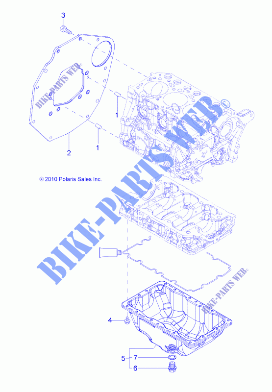 MOTOR, MOUNTING FLANGE and ÖLWANNE   R14TH90FX (49RGROILSUMP11DCREW) für Polaris RANGER DIESEL INTL 2014