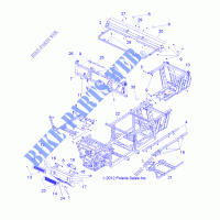 CHASSIS, RAHMEN AND FRONT BUMPER   R13HR76AG/AR (49RGRRAHMEN136X6) für Polaris RANGER 6X6 800 2013