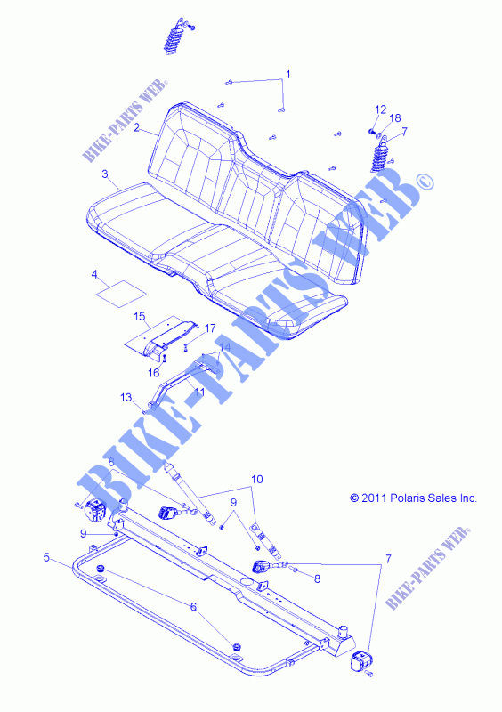 SITZ and BASE   R13HR76AG/AR (49RGRSITZ126X6) für Polaris RANGER 6X6 800 2013