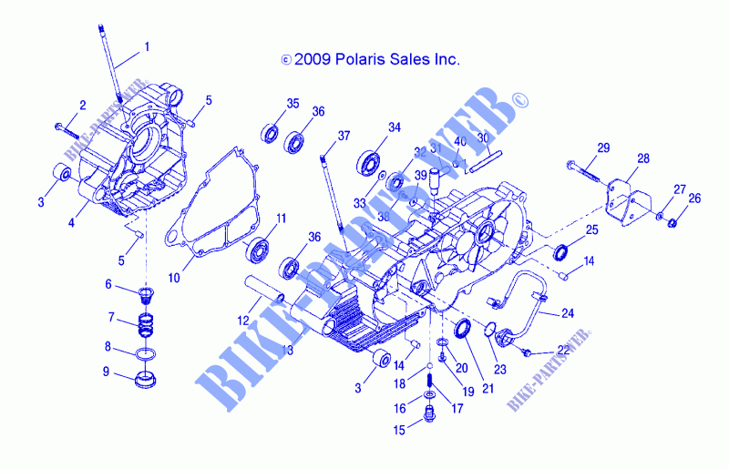 CRANKCASE   A14PB20AF (49ATVCRANKCASE10PHX) für Polaris PHOENIX 200 2014