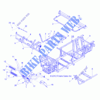CHASSIS, RAHMEN AND FRONT BUMPER   R13TH90DG (49RGRCHASSIS13900D) für Polaris RANGER 900 DIESEL 2013