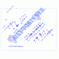 ANTRIEB, MAIN GETRIEBEGEHÄUSE INTERNALS   A14GH9EFW (49ATVTRANSINTL1332847) für Polaris SCRAMBLER 1000 XP HO EPS INTL 2014
