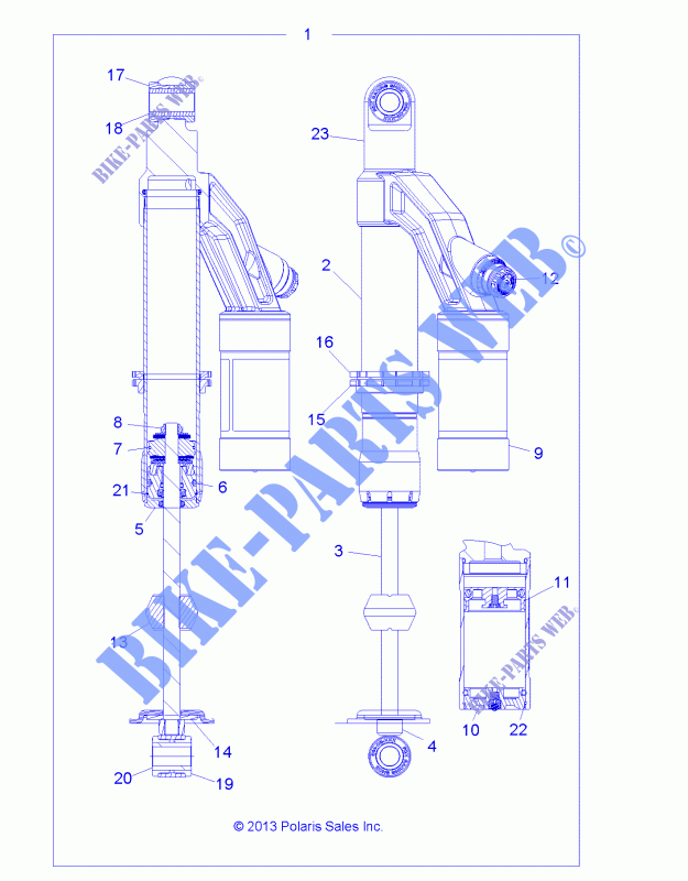 FEDER   A14GH9EFW (49ATVSCHOCKRR7044080) für Polaris SCRAMBLER 1000 XP HO EPS INTL 2014